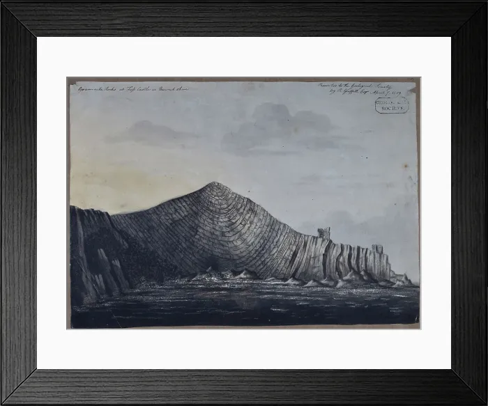 Framed Print : Grauwacke rocks at Fass Castle in Berwickshire Framed Print : Grauwacke rocks at Fass Castle in Berwickshire