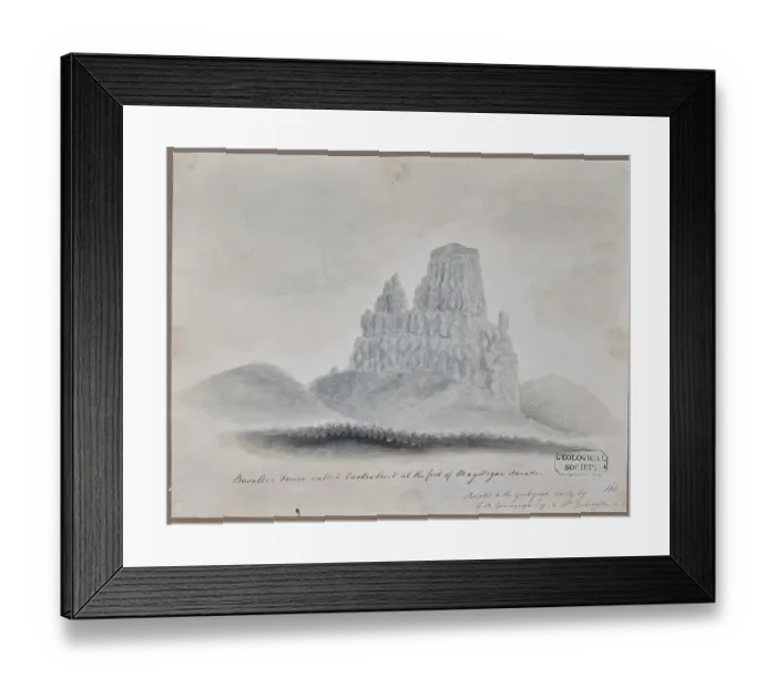 Framed Print : Basaltic tower Castro Levit - foot of Magilligan Facade Framed Print : Basaltic tower Castro Levit - foot of Magilligan Facade