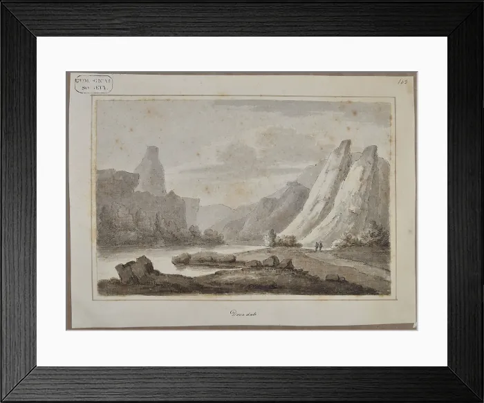 Framed Print : Dovedale. Drawing, Dovedale, by unknown artist Framed Print : Dovedale. Drawing, Dovedale, by unknown artist