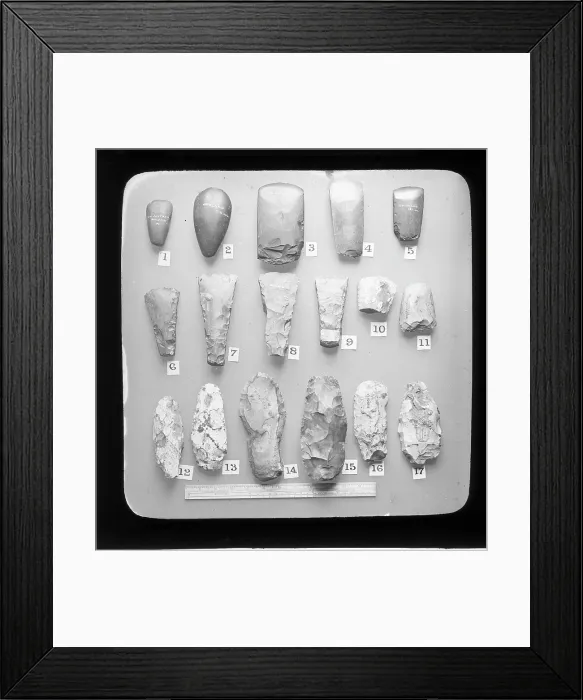 Framed Print : Prehistoric tools hand tools found in Europe Framed Print : Prehistoric tools hand tools found in Europe