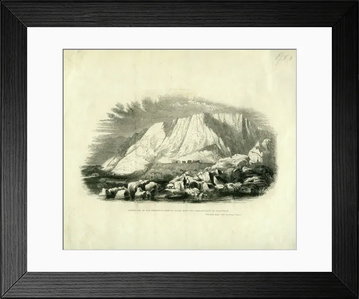 Framed Print : Roundown Cliff, Dover since the displacement by gunpowder Framed Print : Roundown Cliff, Dover since the displacement by gunpowder