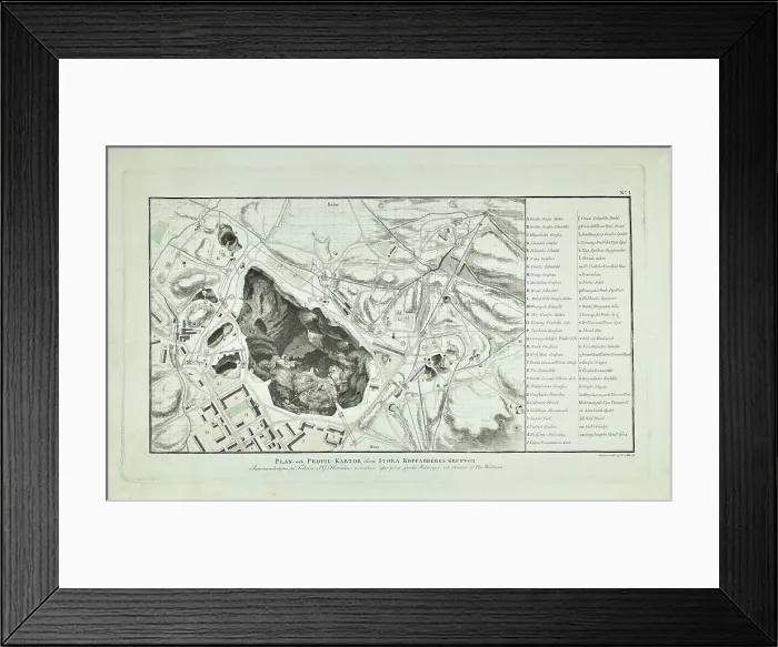 Framed Print : Plan of Stora Grufna coppermine, Sweden Framed Print : Plan of Stora Grufna coppermine, Sweden