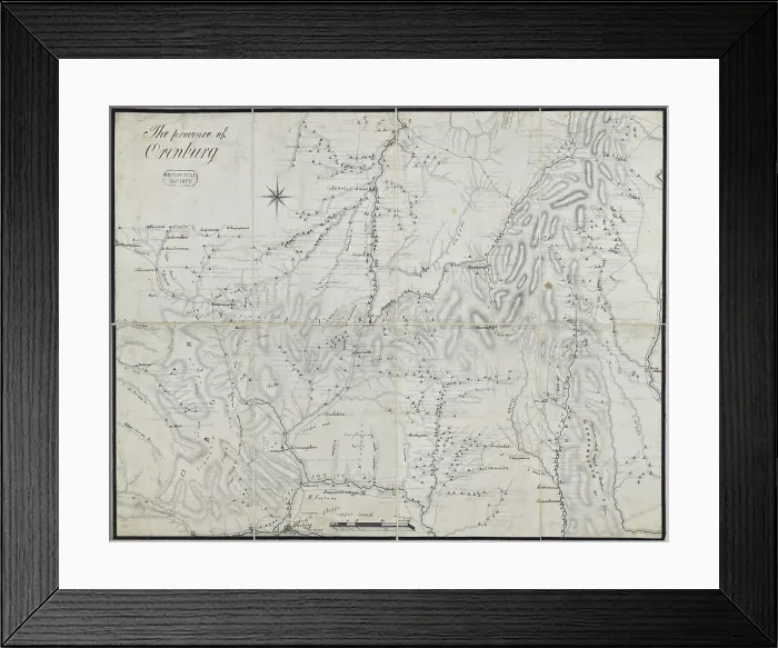 Framed Print : Map of the Province of Orenburg Framed Print : Map of the Province of Orenburg