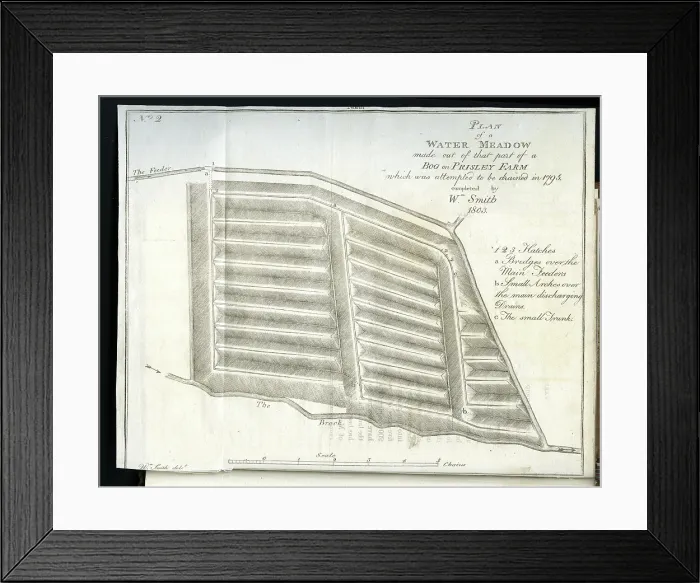 Framed Print : Plan of a Water-Meadow made out of part of a Bog Framed Print : Plan of a Water-Meadow made out of part of a Bog