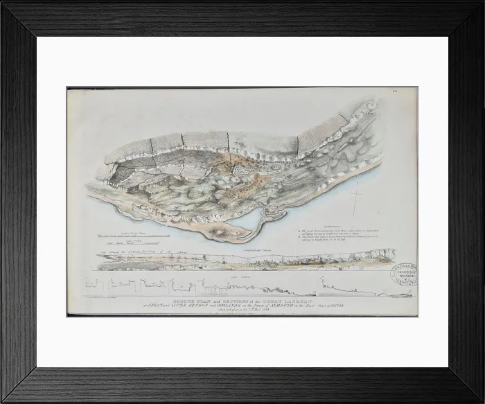Framed Print : The Great Landslip at Great and Little Bindon and Dowlands Framed Print : The Great Landslip at Great and Little Bindon and Dowlands