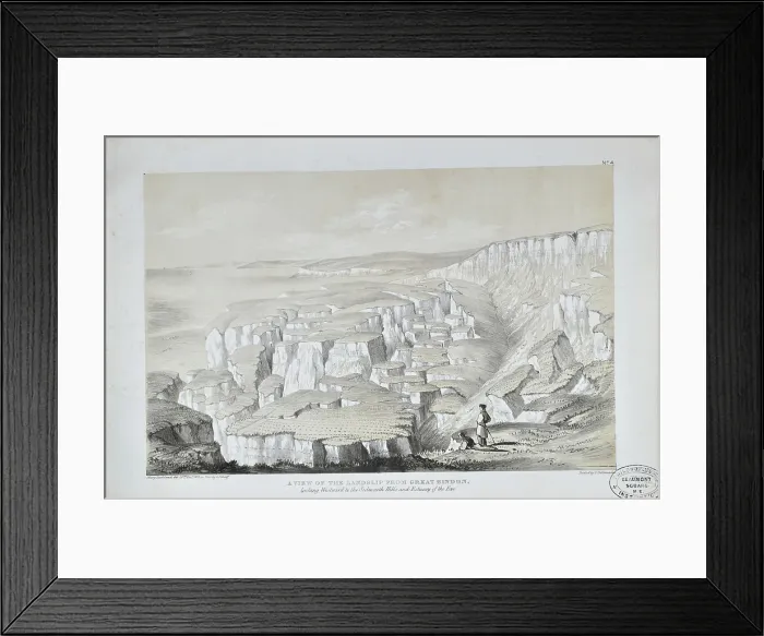 Framed Print : A view of the landslip from Great Bindon Framed Print : A view of the landslip from Great Bindon