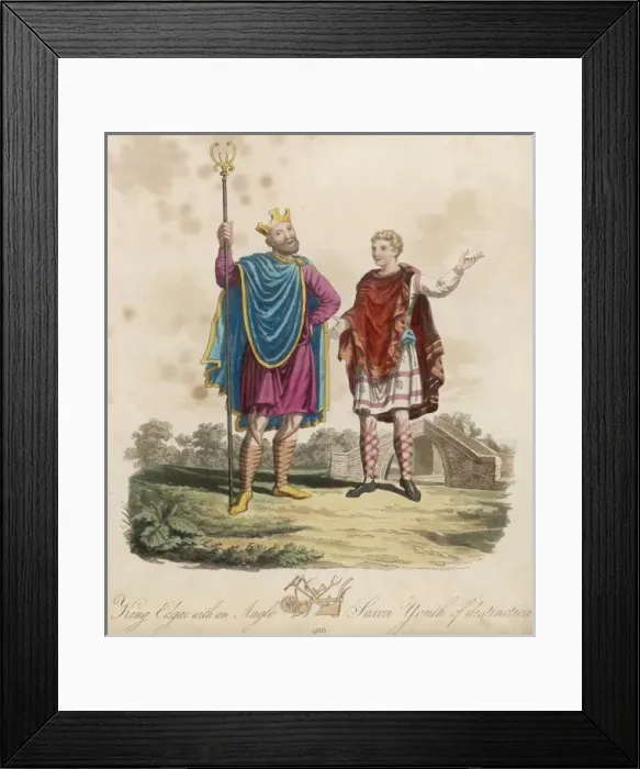 Framed Print : King Edgar I with attendant Framed Print : King Edgar I with attendant
