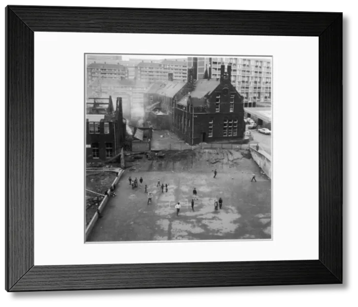 Framed Print : Children in playground, Sheffield, Yorkshire Framed Print : Children in playground, Sheffield, Yorkshire
