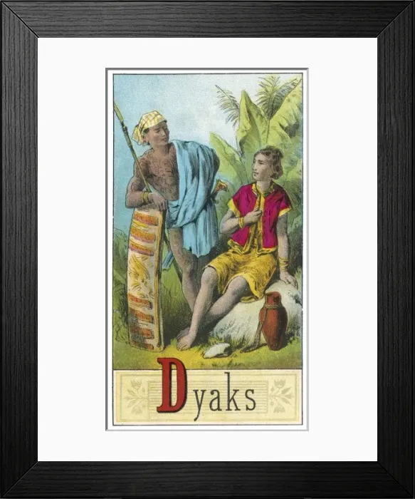 Framed Print : Dyak couple, Borneo Framed Print : Dyak couple, Borneo
