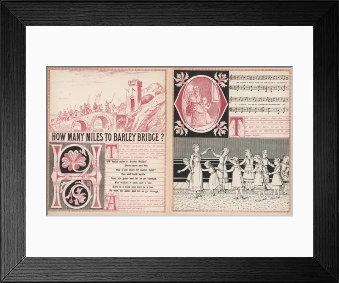 Framed Print : How many miles to Barley Bridge? words and music Framed Print : How many miles to Barley Bridge? words and music