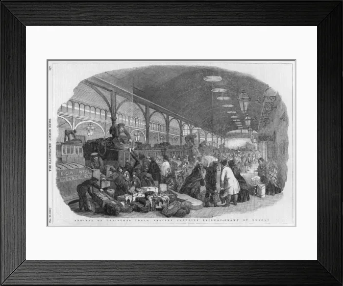 Framed Print : Arrival of Christmas train, Eastern Counties Railway Framed Print : Arrival of Christmas train, Eastern Counties Railway