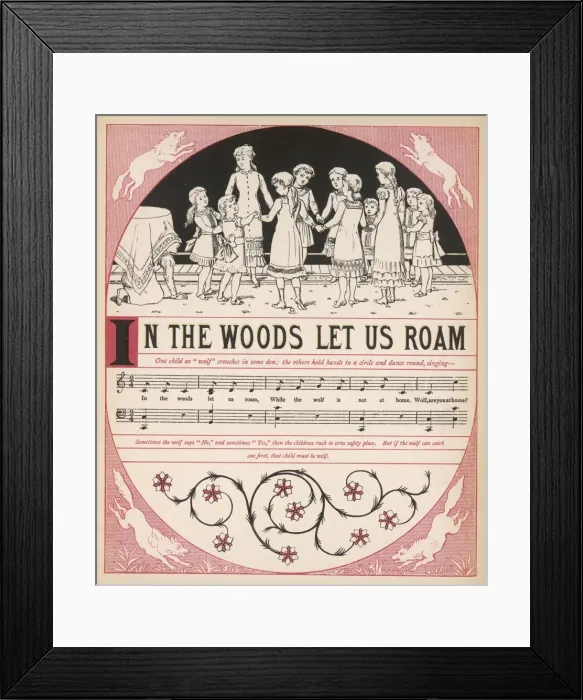 Framed Print : In the woods let us roam, words and music Framed Print : In the woods let us roam, words and music