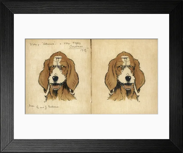 Framed Print : Twin puppies, inside cover Framed Print : Twin puppies, inside cover