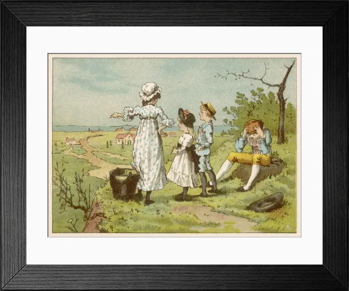 Framed Print : Jack and Jill with Margery and Freddy on the hill Framed Print : Jack and Jill with Margery and Freddy on the hill