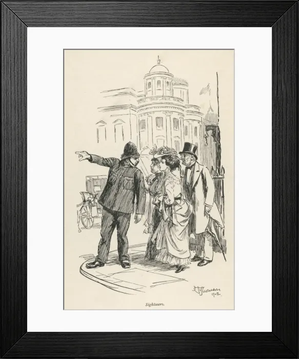 Framed Print : London policeman directing tourists Framed Print : London policeman directing tourists