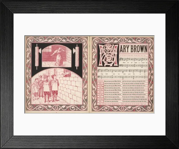 Framed Print : Mary Brown, words and music Framed Print : Mary Brown, words and music
