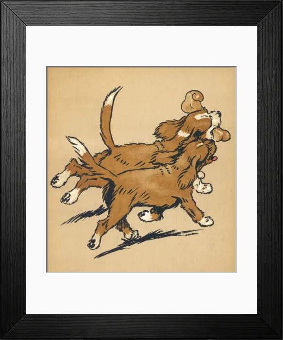 Framed Print : Twin puppies head home Framed Print : Twin puppies head home