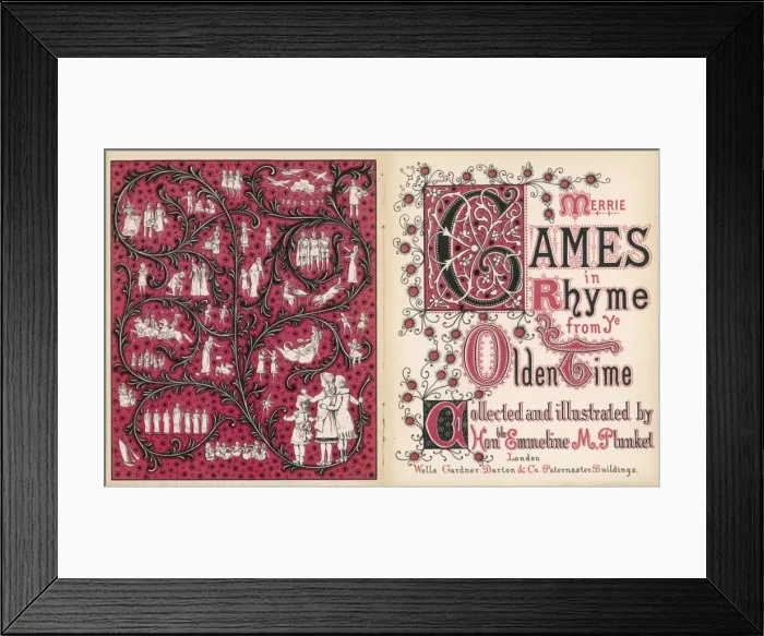 Framed Print : Merrie Games in Rhyme, title page Framed Print : Merrie Games in Rhyme, title page