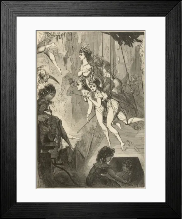 Framed Print : Pantomime fairies flying across the stage Framed Print : Pantomime fairies flying across the stage