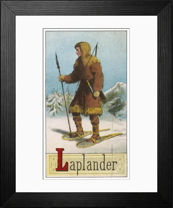 Framed Print : Laplander in snowy landscape Framed Print : Laplander in snowy landscape