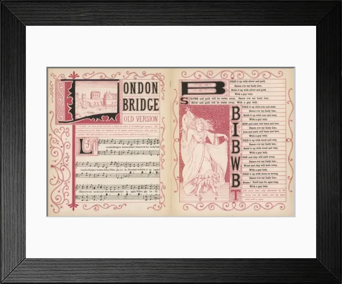 Framed Print : London Bridge is broken down, words and music Framed Print : London Bridge is broken down, words and music