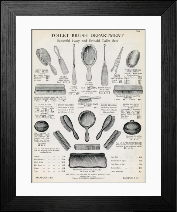 Framed Print : Advert for hairbrushes Framed Print : Advert for hairbrushes