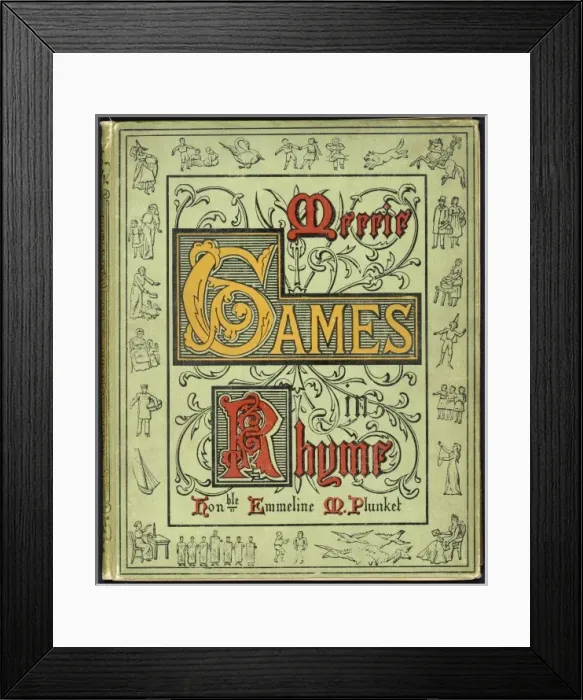 Framed Print : Merrie Games in Rhyme, cover design Framed Print : Merrie Games in Rhyme, cover design