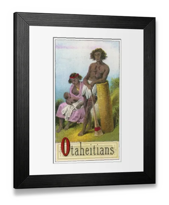 Framed Print : Tahitian couple with baby Framed Print : Tahitian couple with baby