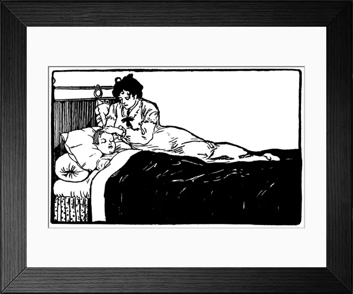 Framed Print : Mother and sleeping child