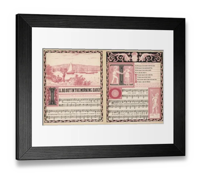 Framed Print : I ll be out in the morning early, words and music Framed Print : I ll be out in the morning early, words and music