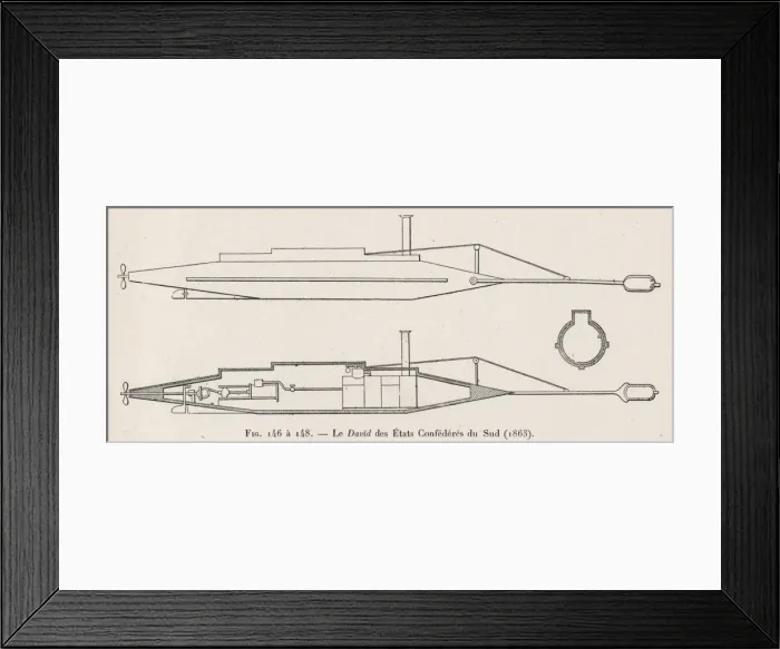 Framed Print : Confederate David Submarine Framed Print : Confederate David Submarine