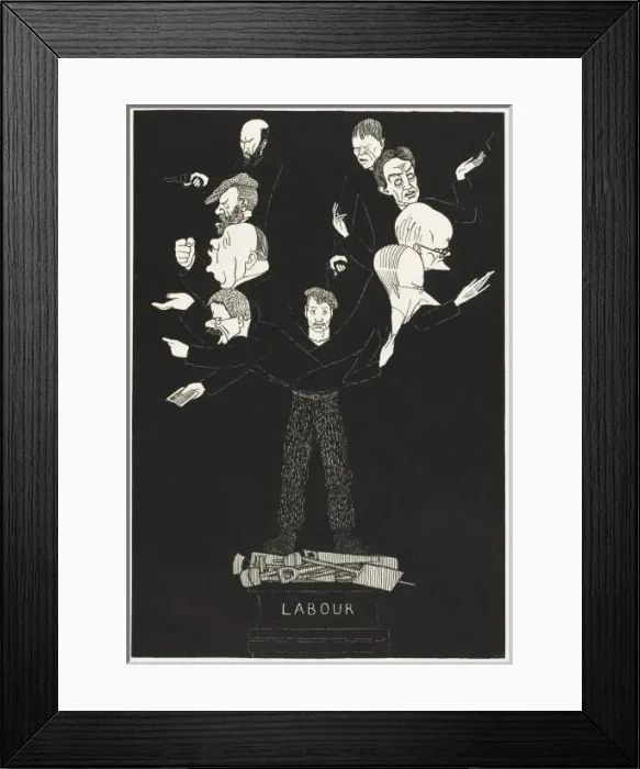 Framed Print : Political cartoon on Labours false growths Framed Print : Political cartoon on Labours false growths