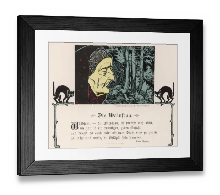 Framed Print : Witch and Two Cats 1902 Framed Print : Witch and Two Cats 1902