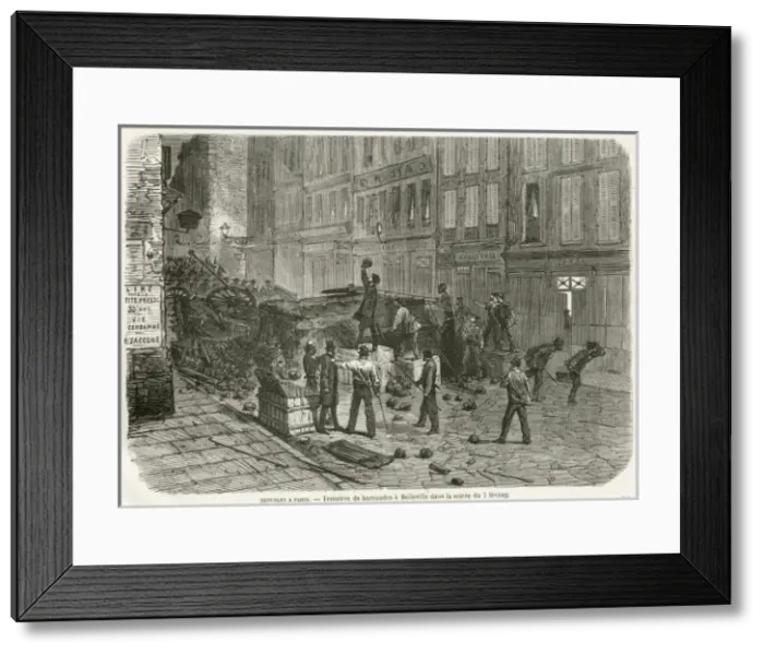 Framed Print : Paris Barricade, 1870 Framed Print : Paris Barricade, 1870