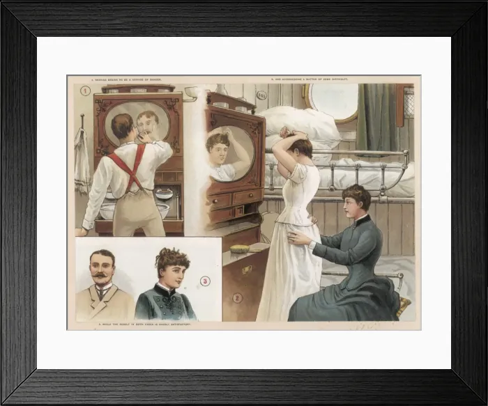 Framed Print : Dressing in a Cabin Framed Print : Dressing in a Cabin