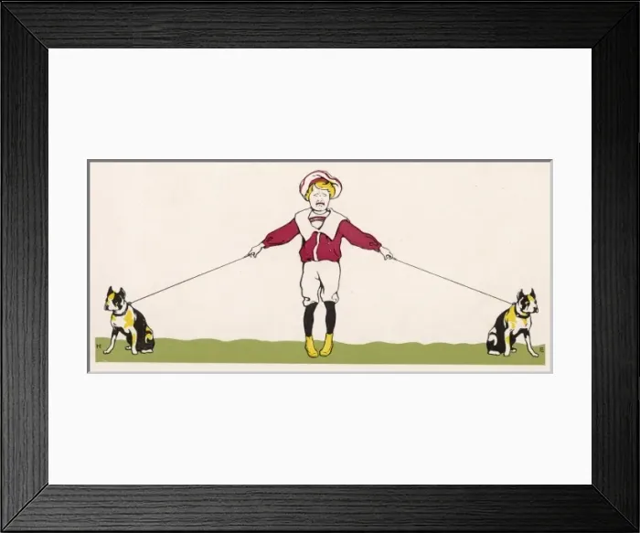 Framed Print : Boy and dogs Framed Print : Boy and dogs