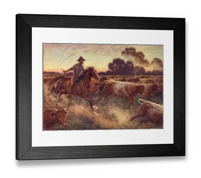 Framed Print : Cattle Rush, Australia Framed Print : Cattle Rush, Australia