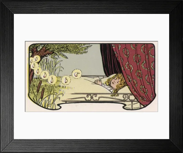 Framed Print : Little Girl Asleep 1902 Framed Print : Little Girl Asleep 1902