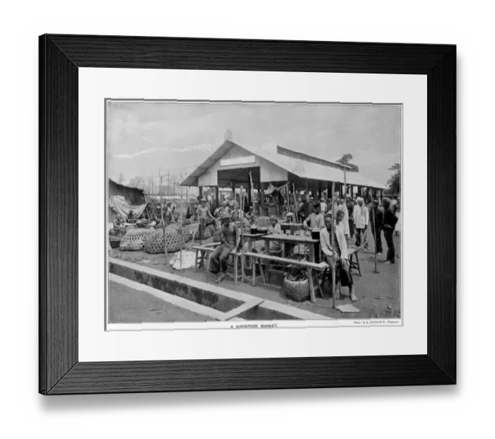 Framed Print : Singapore Market 1897 Framed Print : Singapore Market 1897