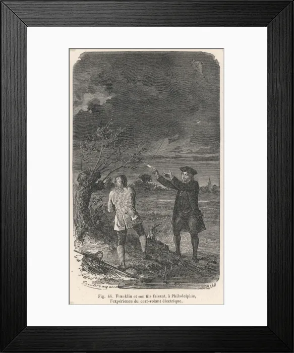 Framed Print : Franklin and his Kite Framed Print : Franklin and his Kite