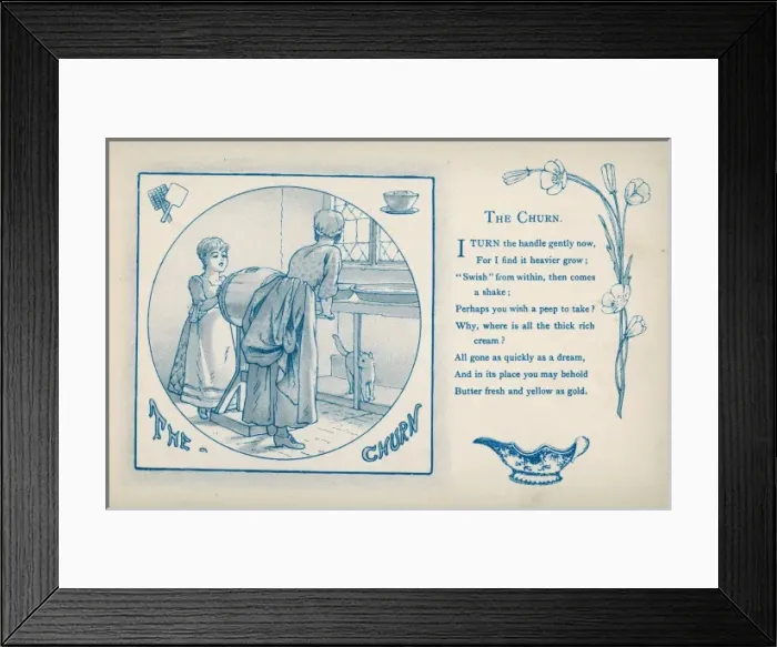 Framed Print : Butter Making 1886 Framed Print : Butter Making 1886