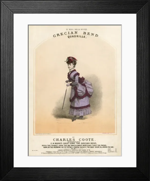 Framed Print : Grecian Bend 1868 Framed Print : Grecian Bend 1868