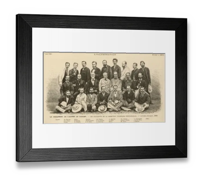 Framed Print : Lesseps and Engineers Framed Print : Lesseps and Engineers