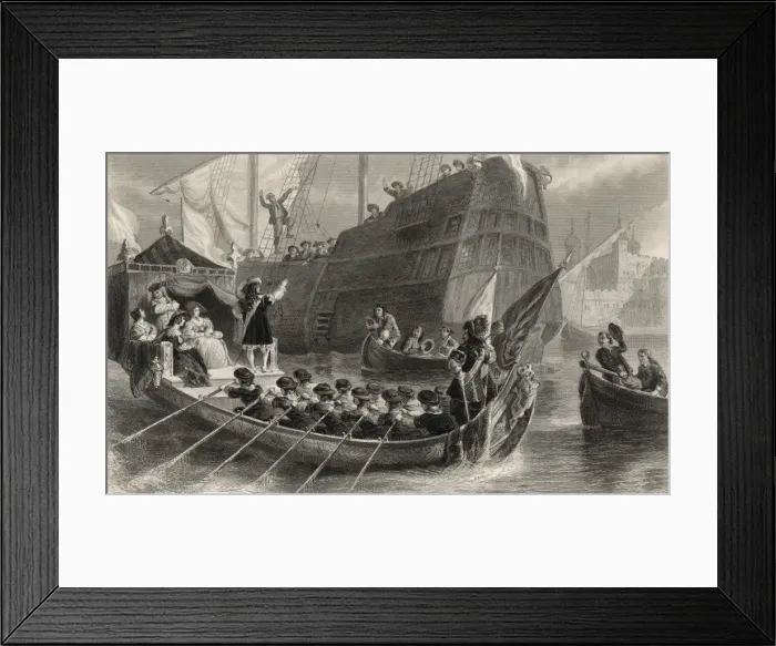 Framed Print : Quaker Emigrants 1673 Framed Print : Quaker Emigrants 1673