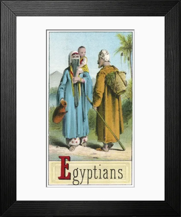 Framed Print : Racial Types Egypt 19C Framed Print : Racial Types Egypt 19C