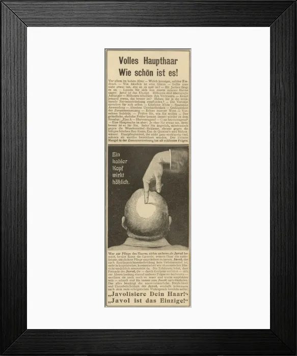 Framed Print : Advert for Baldness Cure Framed Print : Advert for Baldness Cure