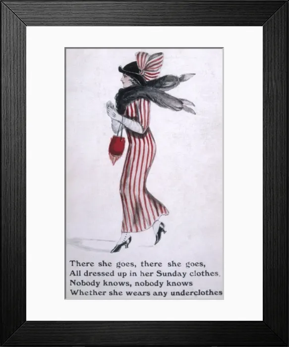 Framed Print : Striped Dress Circa 1918 Framed Print : Striped Dress Circa 1918