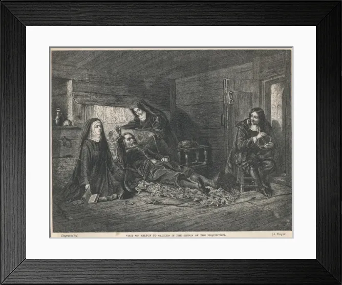 Framed Print : Galileo Galilei, Italian astronomer, visited by Milton Framed Print : Galileo Galilei, Italian astronomer, visited by Milton