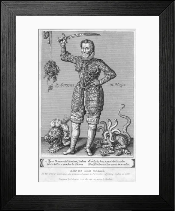 Framed Print : Henri IV of France with a seven-headed beast Framed Print : Henri IV of France with a seven-headed beast