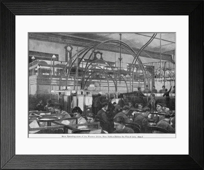Framed Print : Western Union operating room, New York, USA Framed Print : Western Union operating room, New York, USA